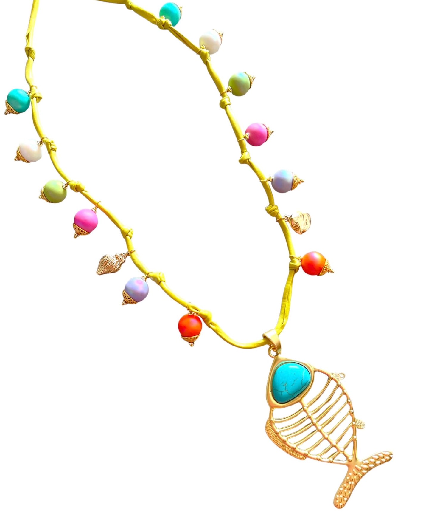 Summer Knotted Metallic Lycra Necklace