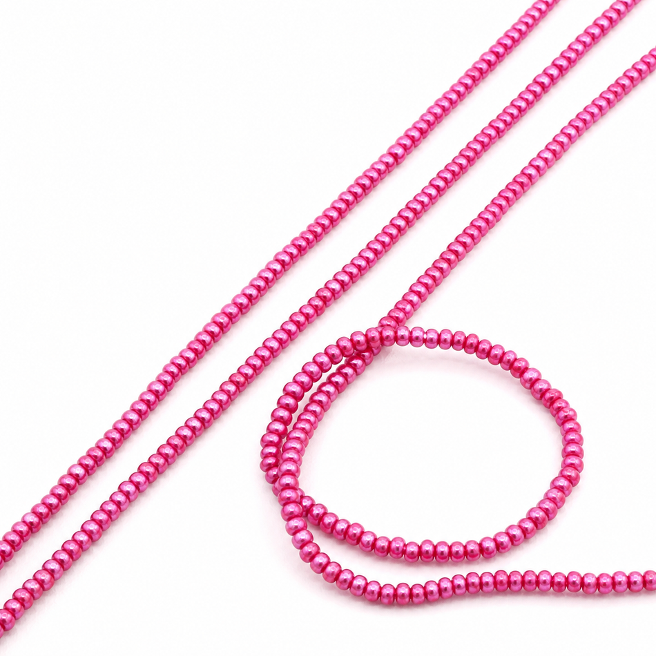 Freshwater Pearl Hot Pink Strand, 2mm