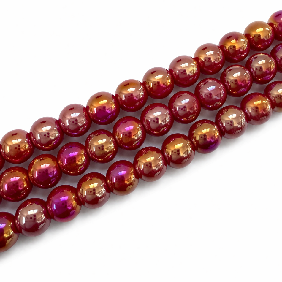 Round Electroplated Glass Bead 6mm Strand
