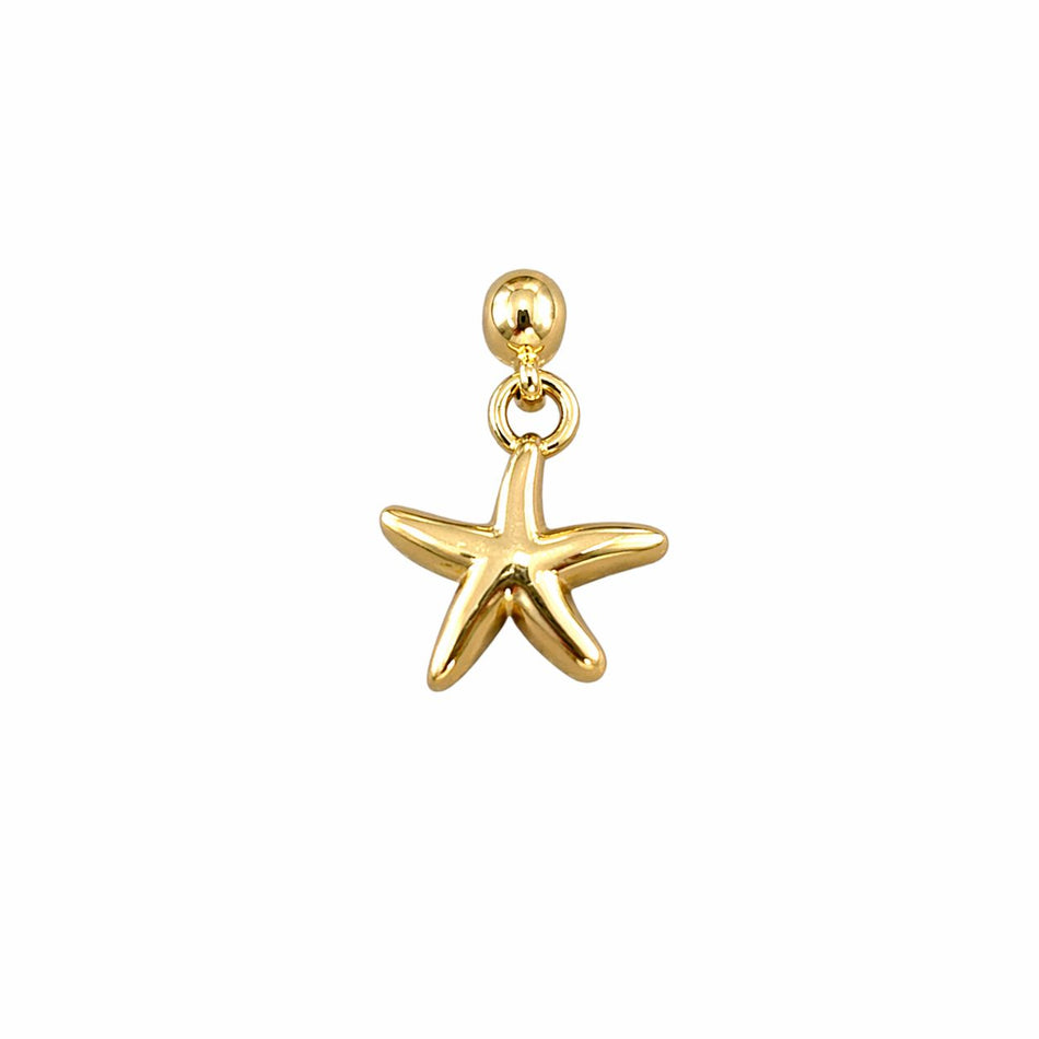 Gold-Plated Sea Star Pendant, 2pcs