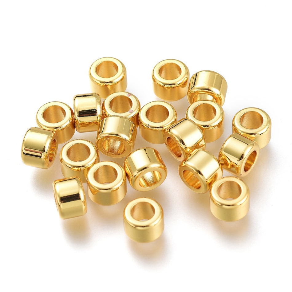 Gold-Filled Barrel Spacer Beads 7mm, 10pcs