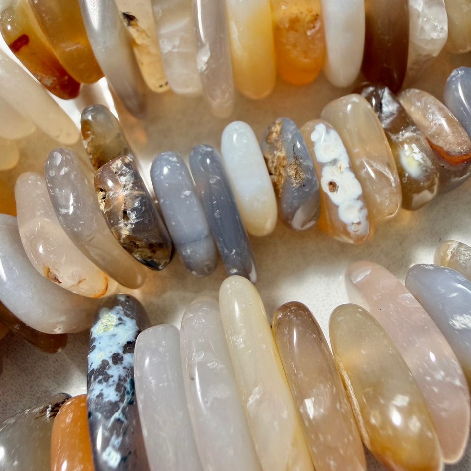 Botswana Agate Sliced Bead 12-20mm Strand
