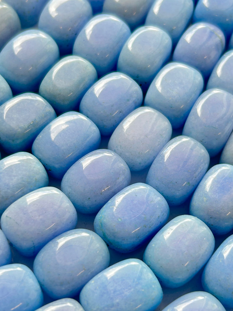 Blue Nugget Bead Jade Strand, 18mm