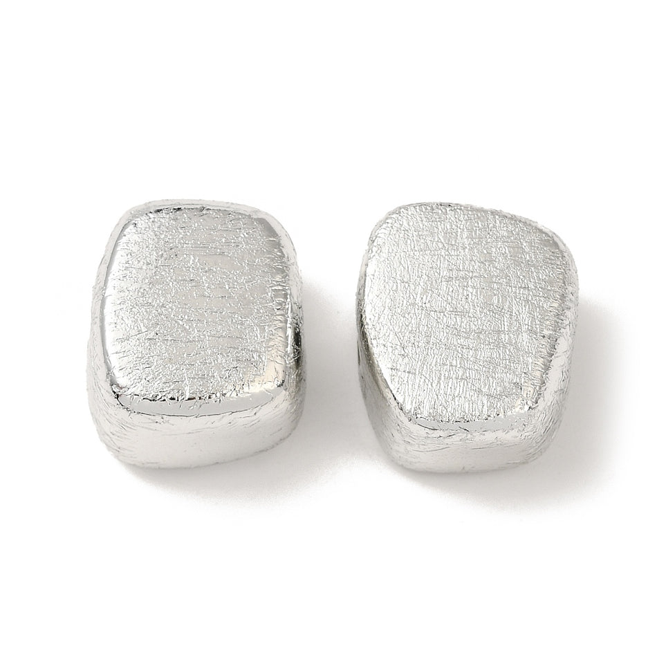 Silver Rectangle Plastic Beads 20mm, 10pcs