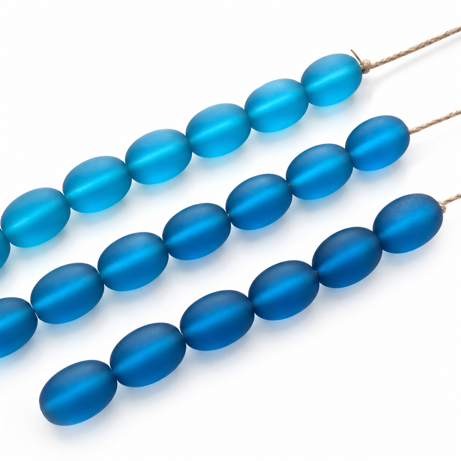 Oval Transparent Matte Resin 22mm Bead Strand