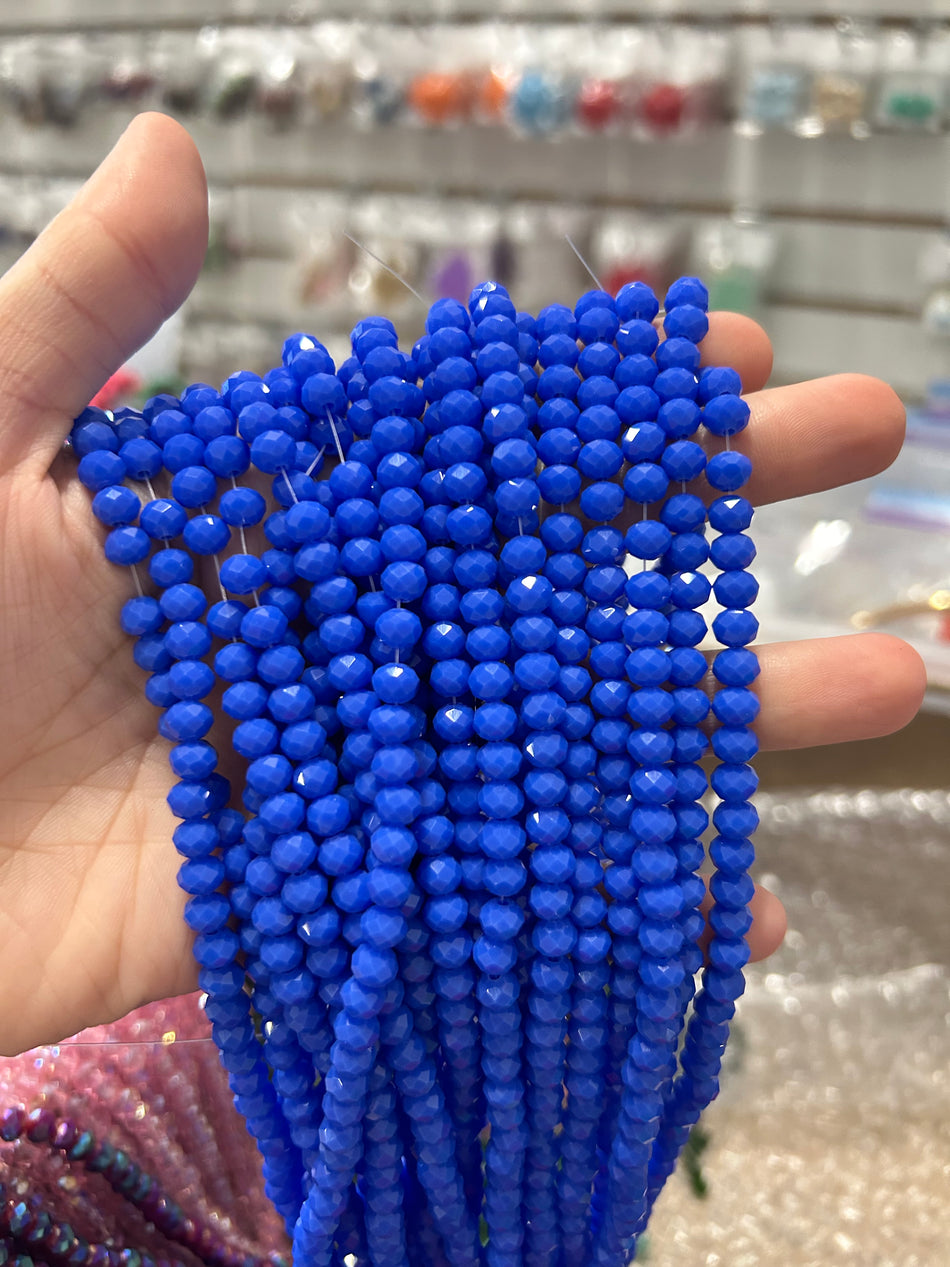 Faceted Crystal Rondelle Bead Strand, 6mm