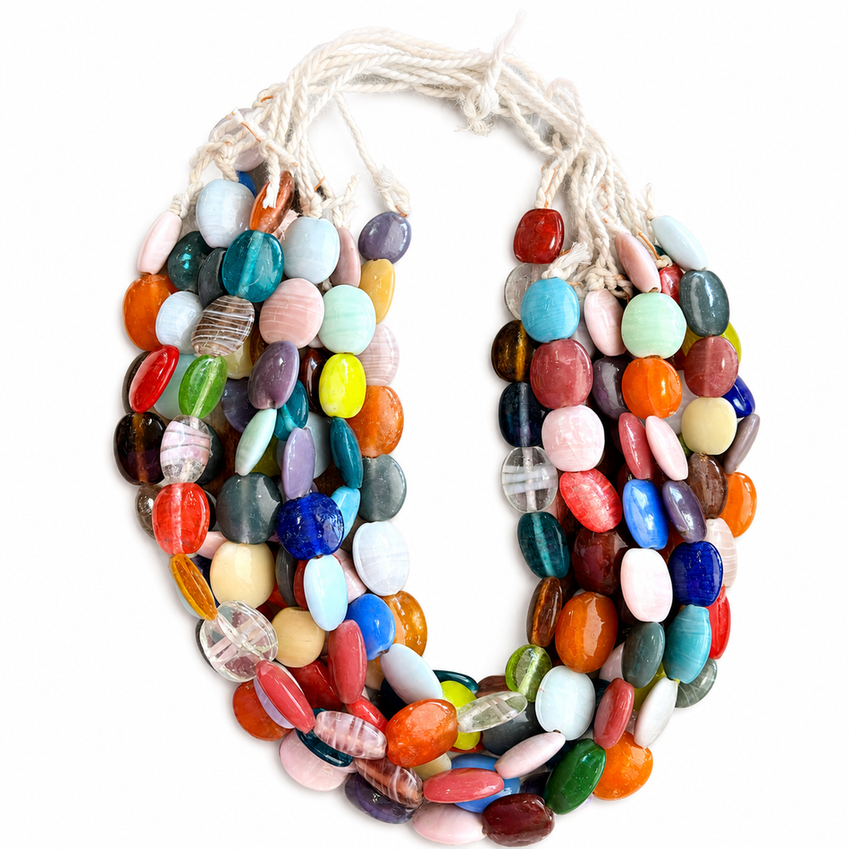 Lampwork Oval Strand, Bead Size18-22mm