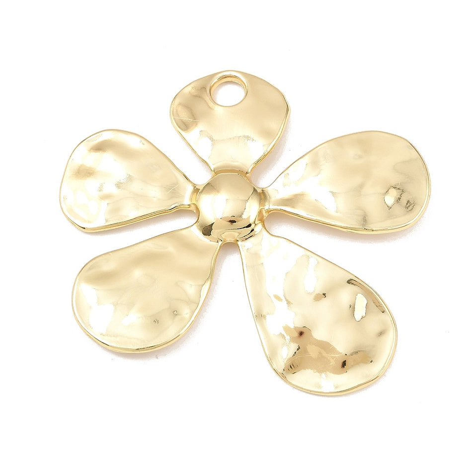 Gold-Plated Flower Pendant 62mm, 1pc