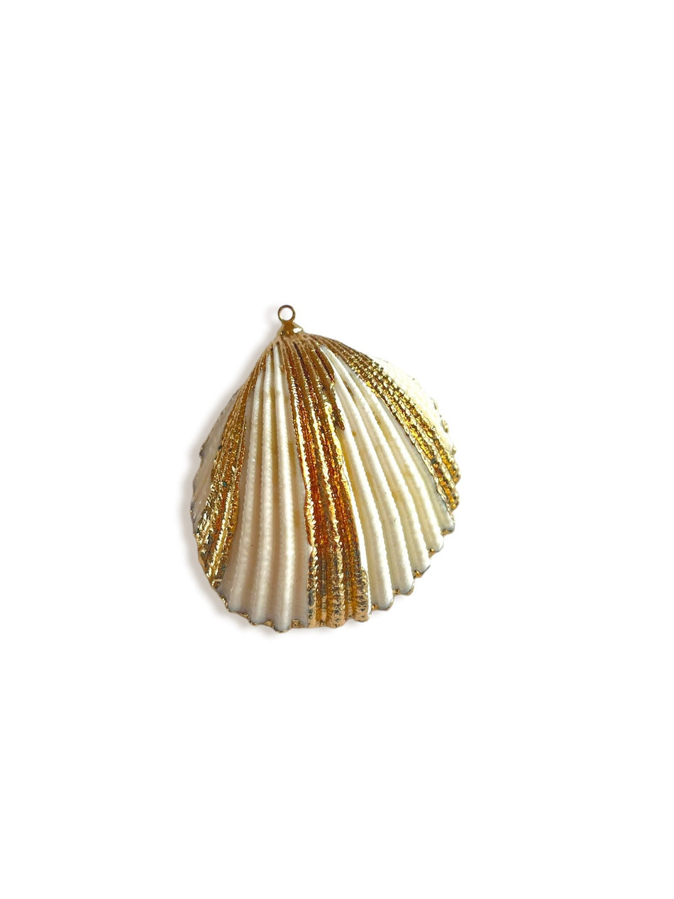 Gold and White Shell Pendant, 1pc