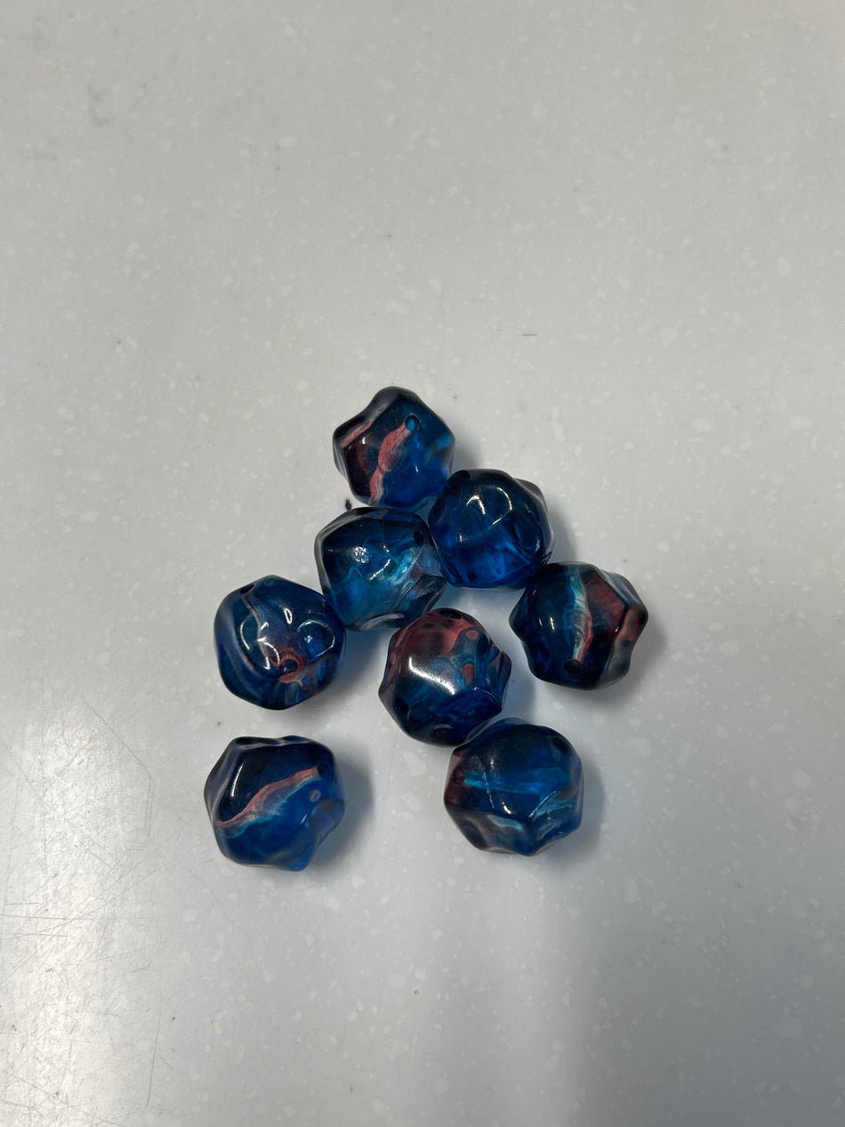 Blue Chunk Acrylic Beads 20mm, 8pcs