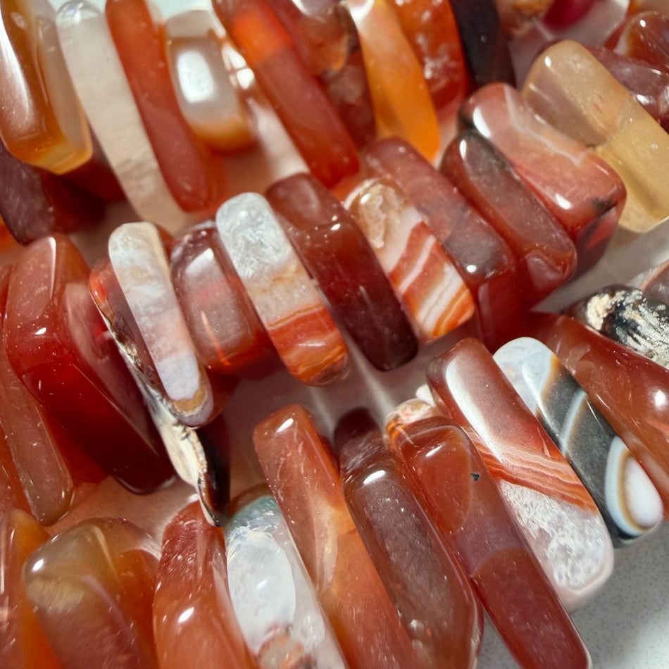 Natural Carnelian Sliced Bead 12-20mm Strand