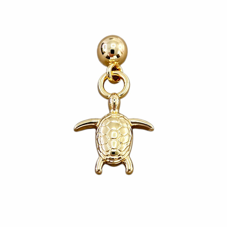 Gold-Plated Sea Turtle Pendant, 2pcs