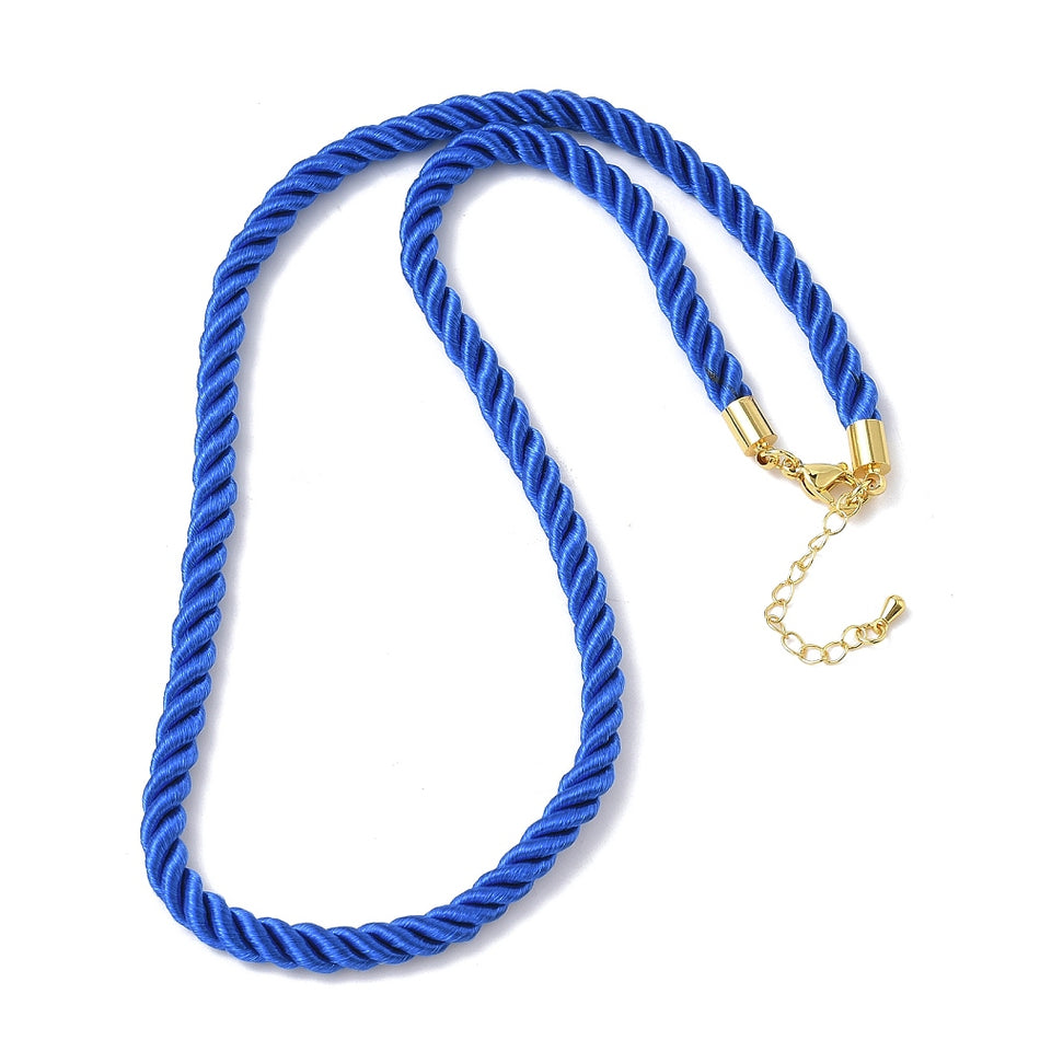 Twisted Nylon Cord Necklace with Gold Findings 18 inches, 1pc