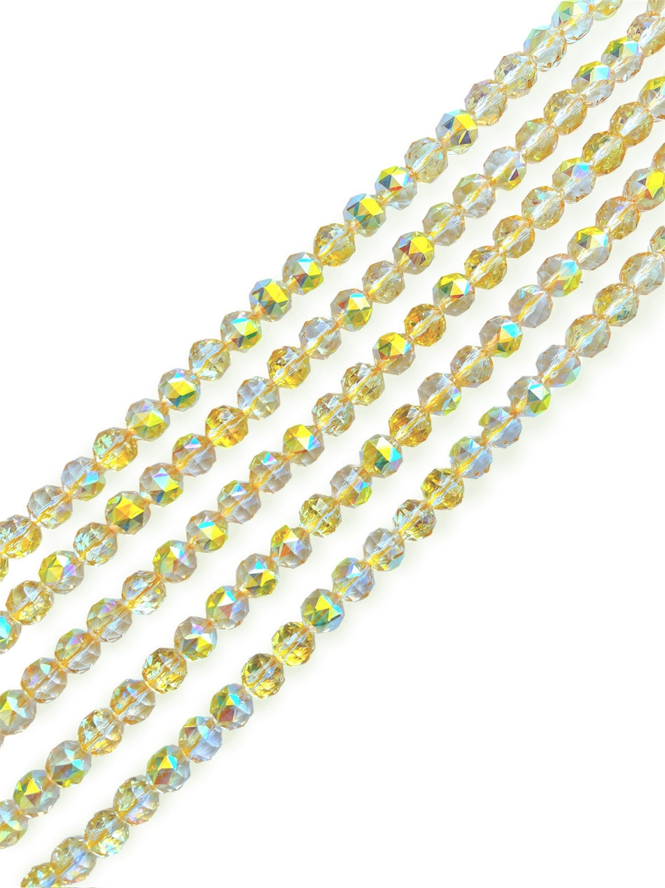 Faceted Round Crystal Strand, 12mm