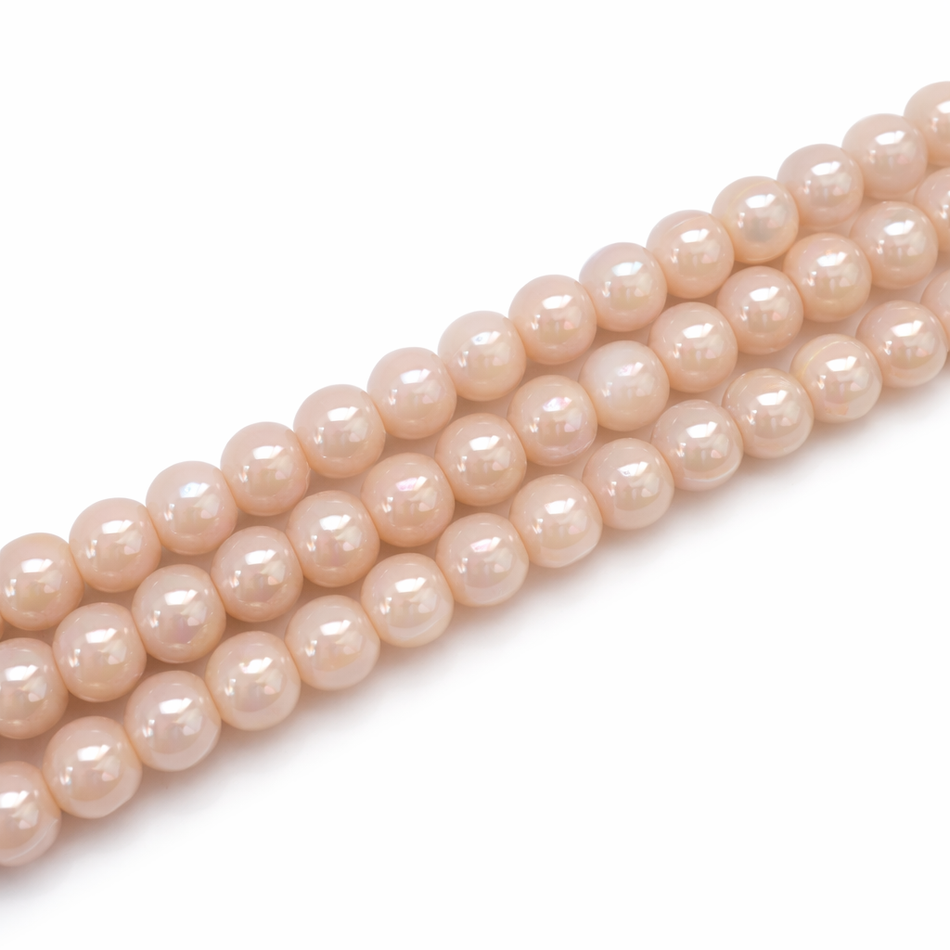 Round Electroplated Glass Bead 6mm Strand