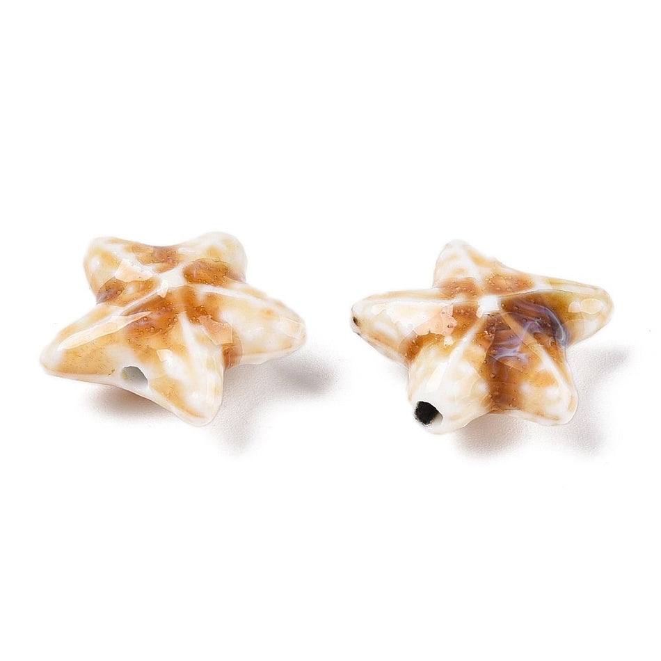 Ceramic Starfish Bead 19mm, 4pcs