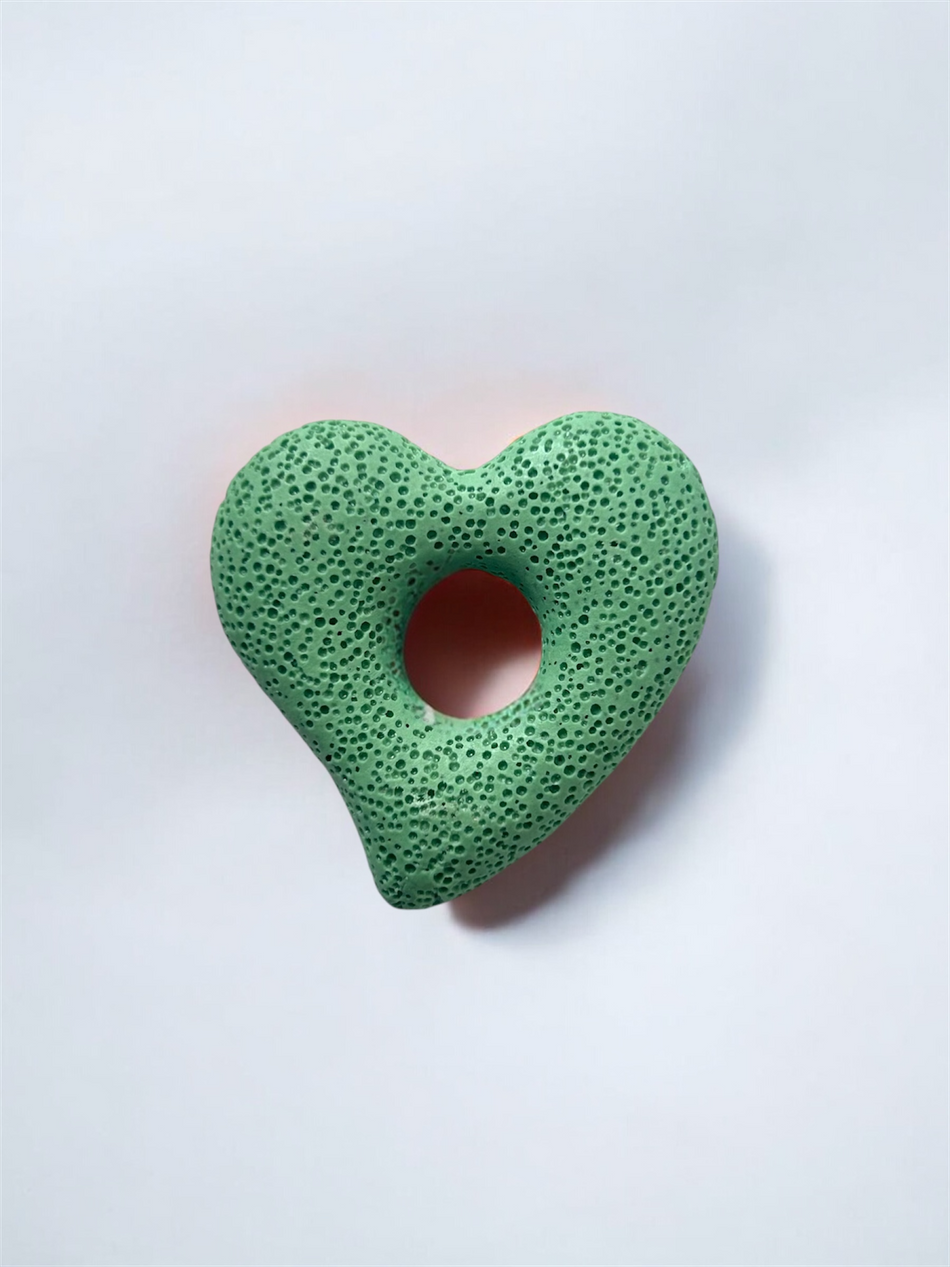 Lava Stone Heart Pendant 55mmx13mm, 1pc