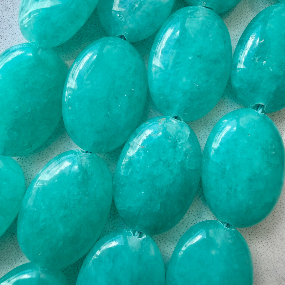 Jade Oval Bead 18mm Strand