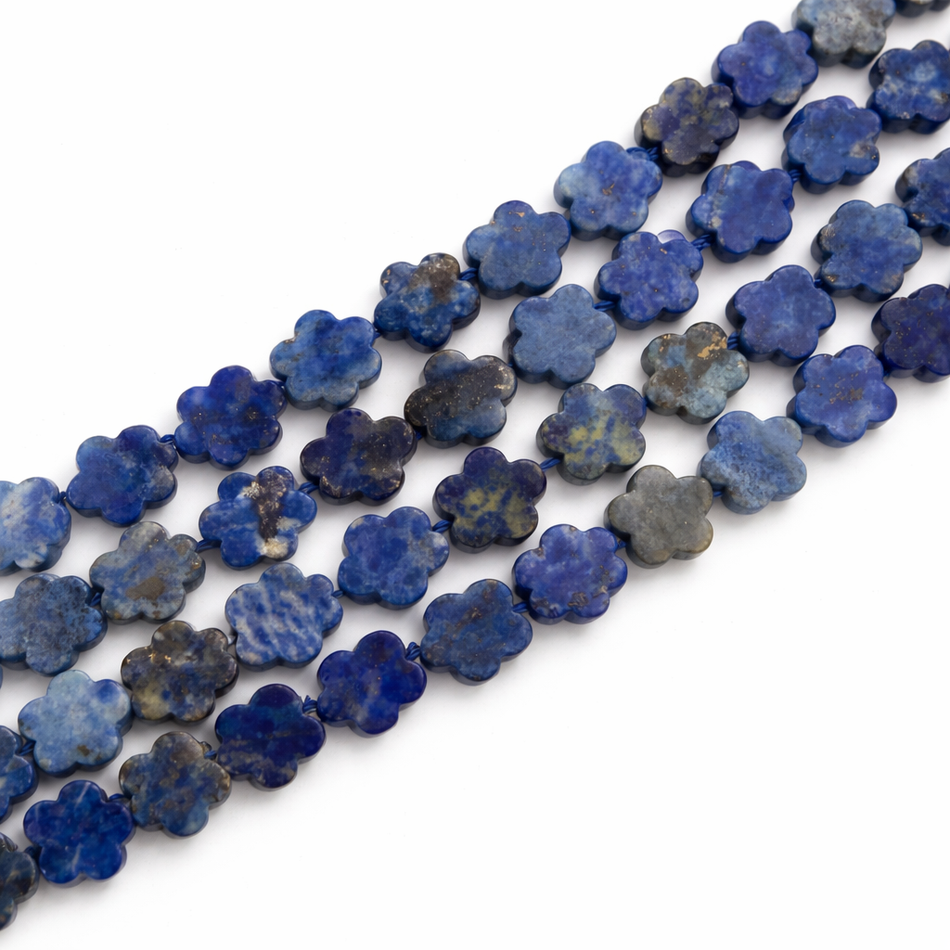 Gemstone Flower Bead 6mm Strand