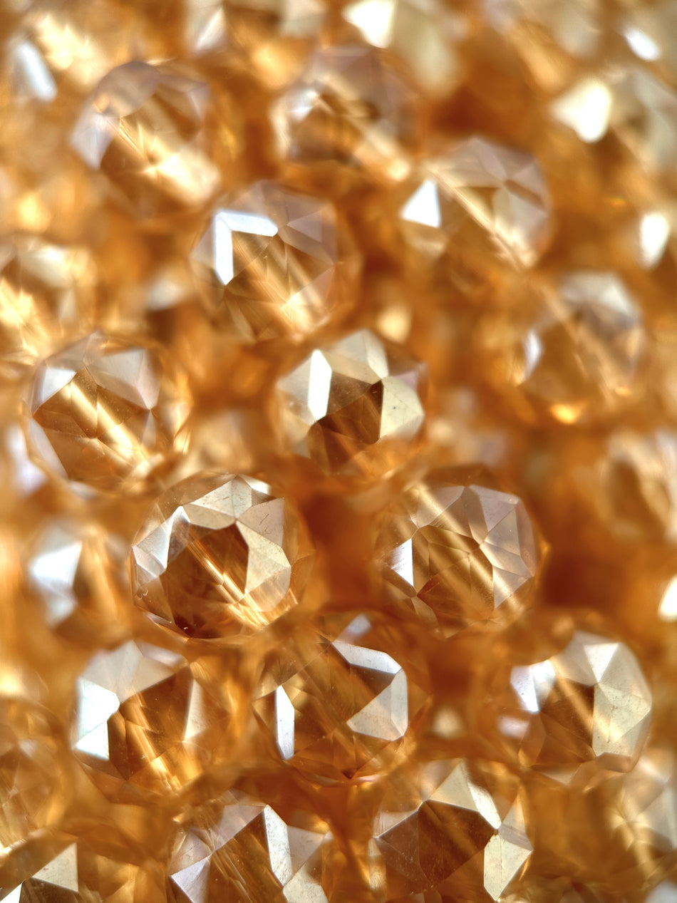 Faceted Round Crystal Strand, 8mm