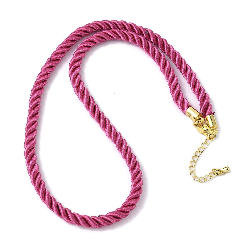 Twisted Nylon Cord Necklace with Gold Findings 18 inches, 1pc