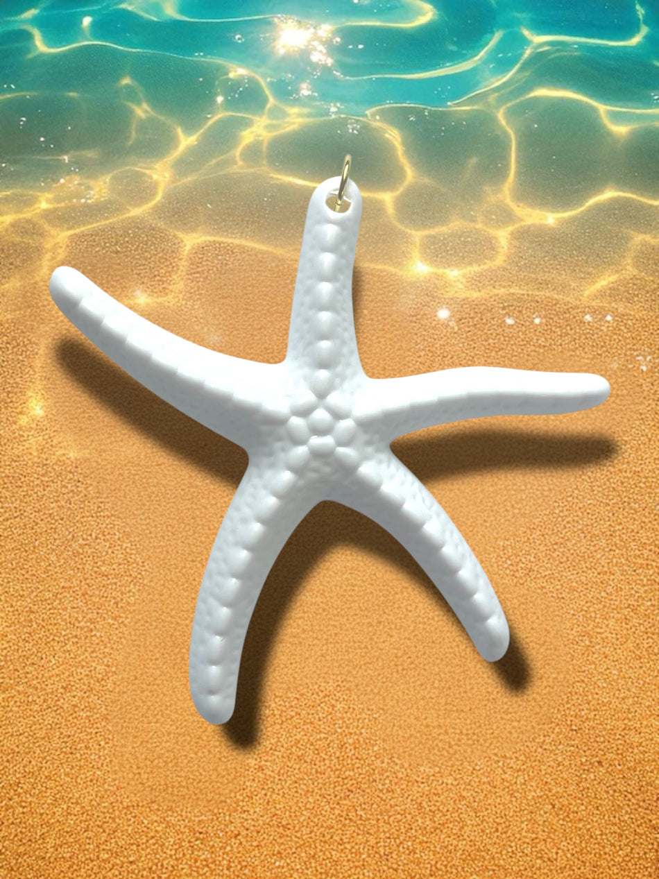 Acrylic Starfish Pendant 3 1/2 Inches, 1pc