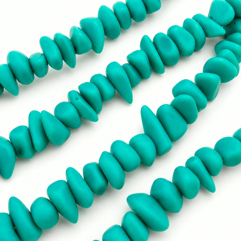 Resin Chips Solid Matte Color Bead 18mm Strand