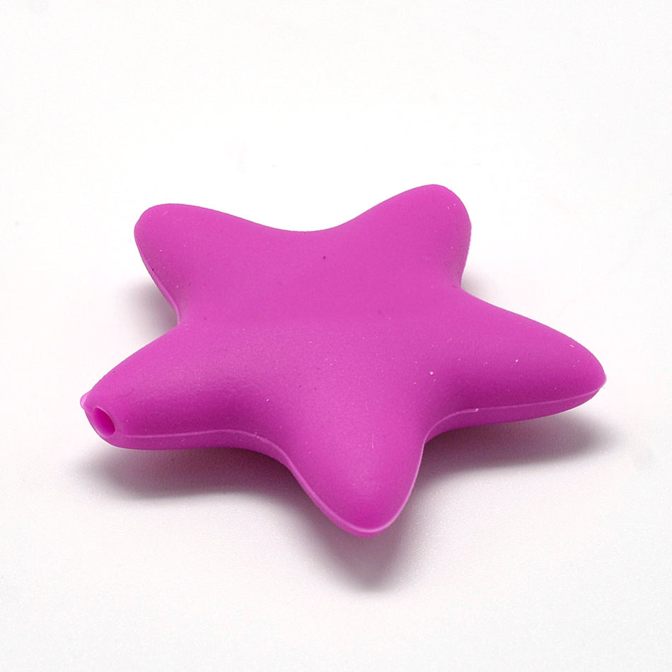 Star Silicone Bead 37mm, 4pcs