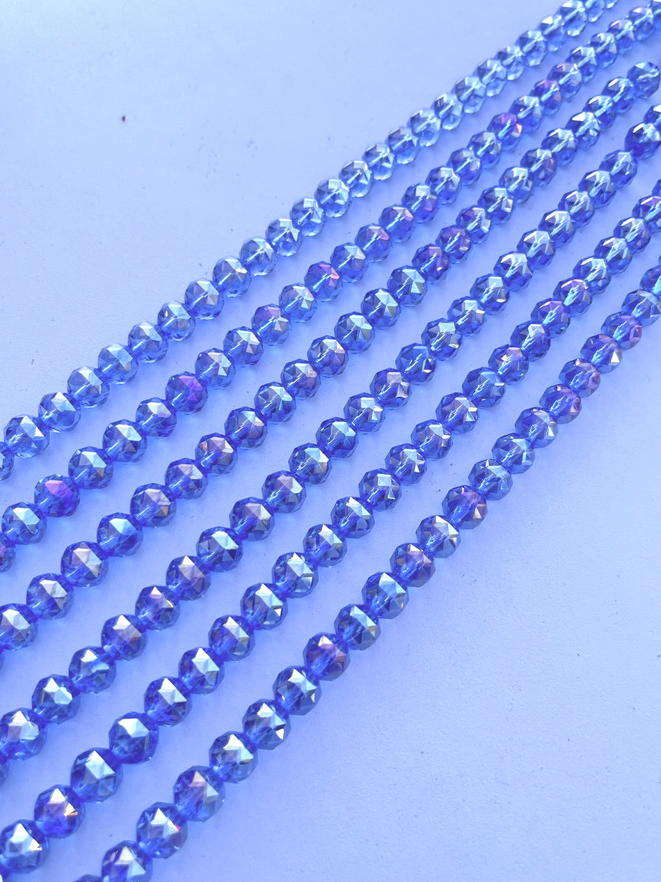 Faceted Crystal Round Strand, 10mm