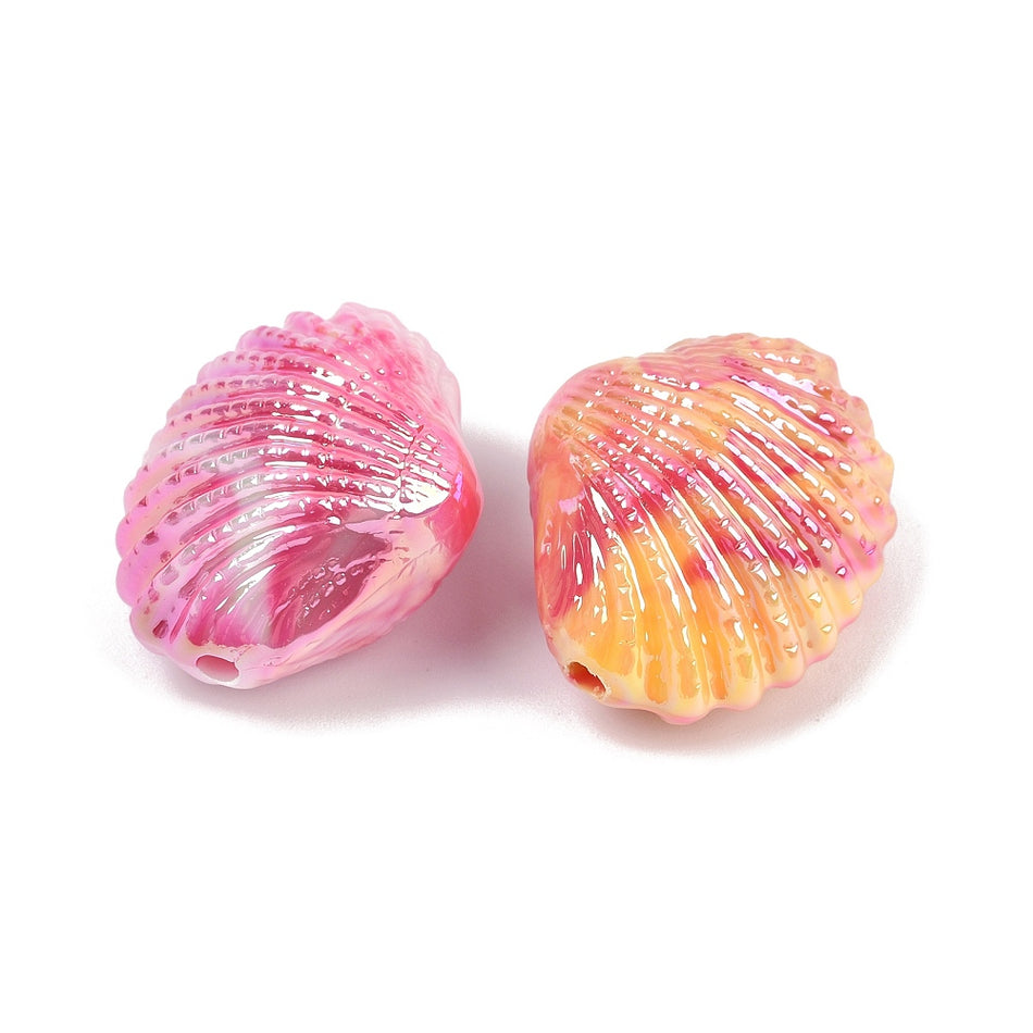 Mixed Color Acrylic Clam Shell Beads 24mm, 4 pcs