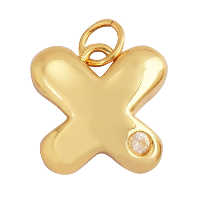 18k Gold Pendant with Zirconia 16mm, 1pc