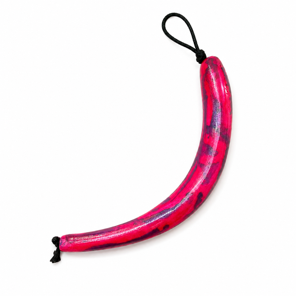 Colored Wood Horn-Shaped Pendant 6 inches
