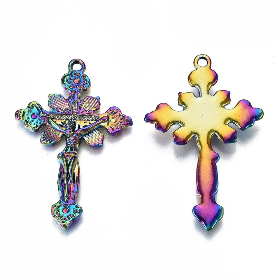 Tornasol Crucifix Pendant 45mm, 2pcs