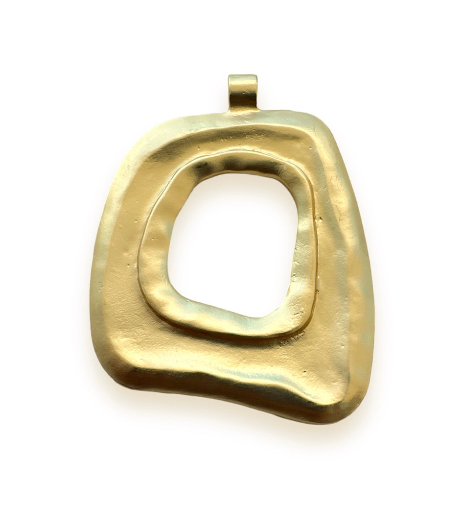 Gold-Plated Square Pendant, 1pc