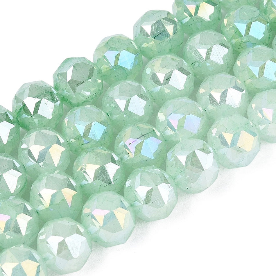 Round Faceted Electroplate Crystal Bead 10mm Strand