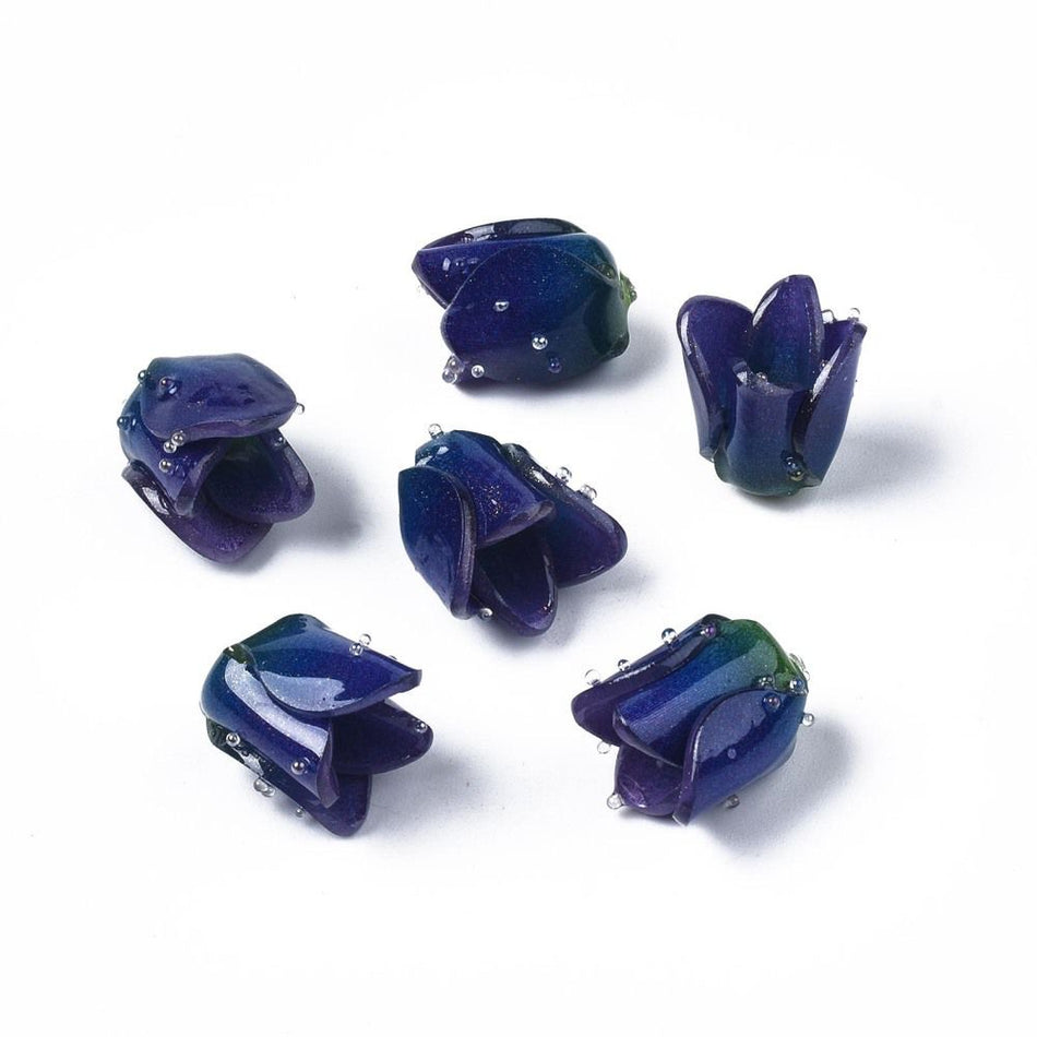 Flower Acrylic Beads 13mm, 4pcs