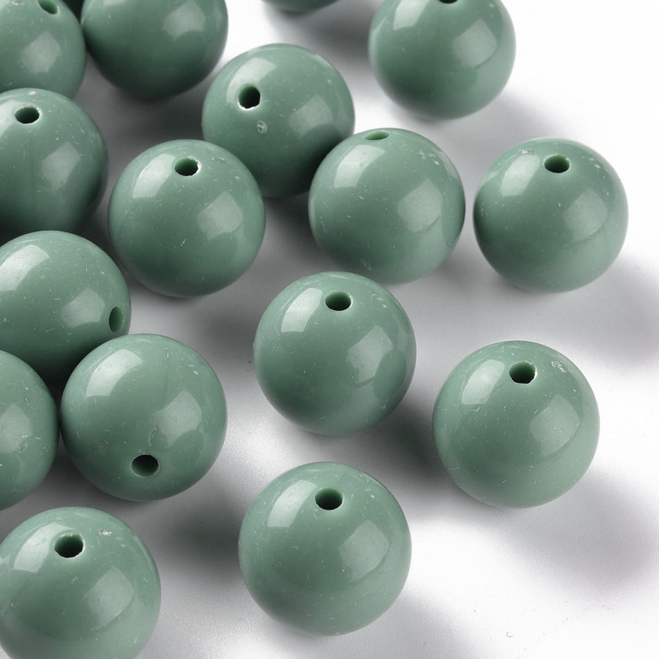 Solid Color Round Acrylic Beads 20mm, 10pcs