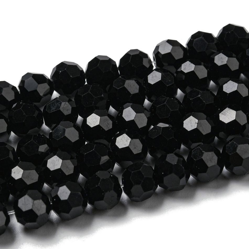 Opaque Round Crystal Bead Strand, 8mm