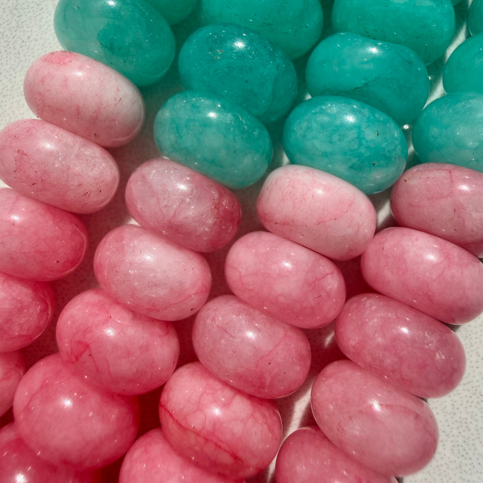 4-Color Jade Rondelle Bead 10mm Strand