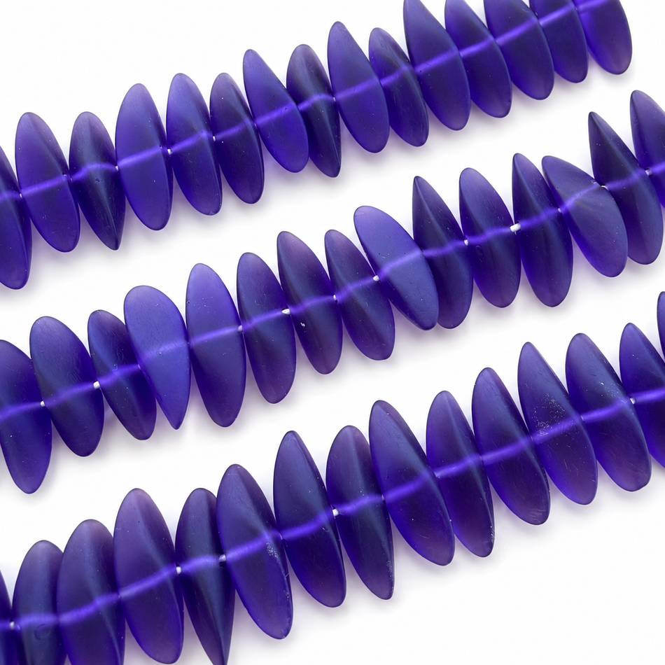 Matte Resin Slice Bead 28mm Strand