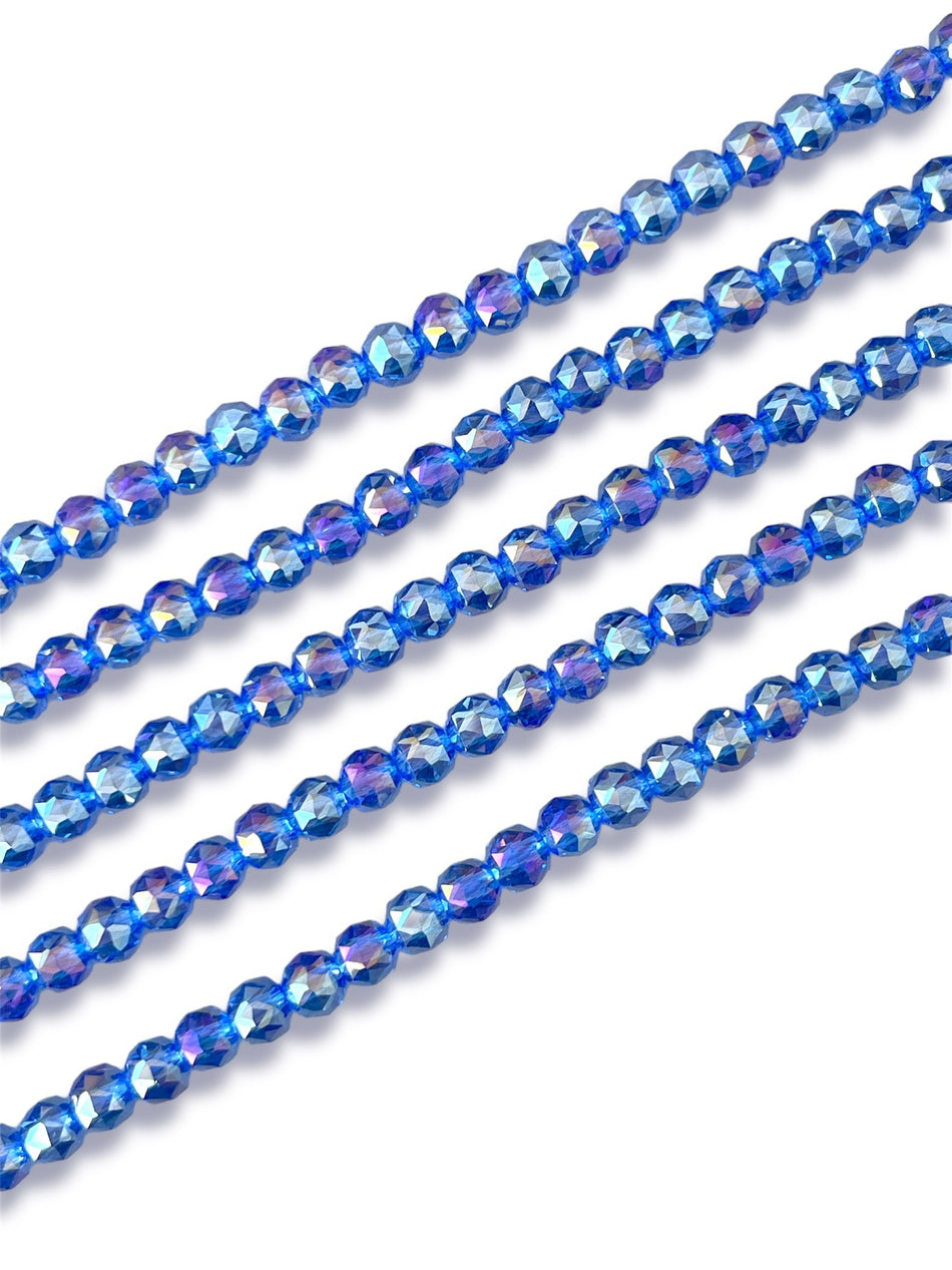 Faceted Round Crystal Strand, 6mm