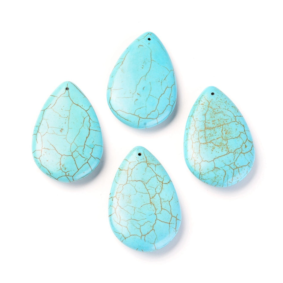 Turquoise Howlite Drop Pendant 54mm, 1pc