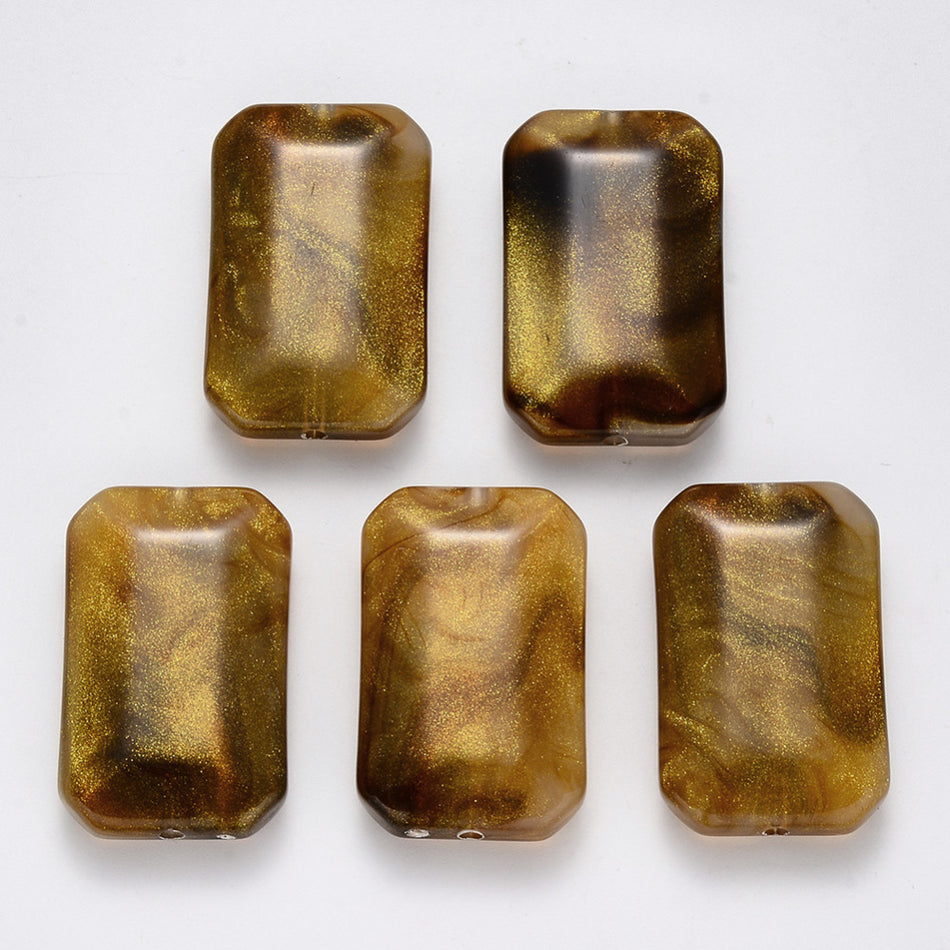 Faceted Square Acrylic Beads 39mm, 5pcs