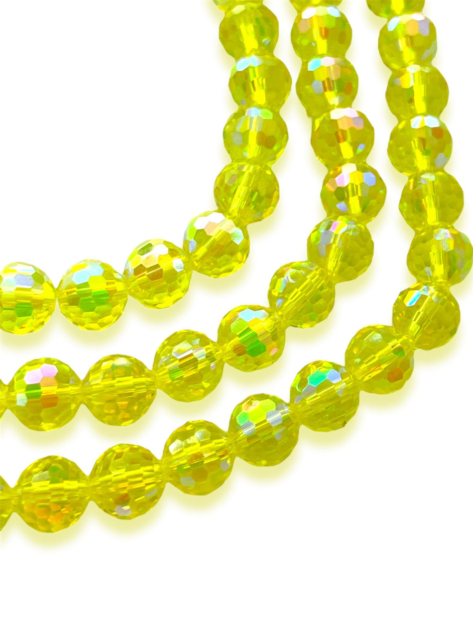 Tornasol Faceted Round Crystal Strand, 10mm