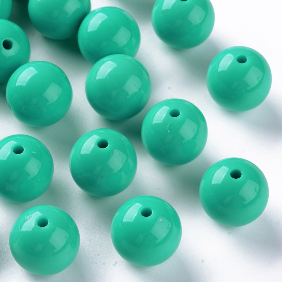 Solid Color Round Acrylic Beads 20mm, 10pcs