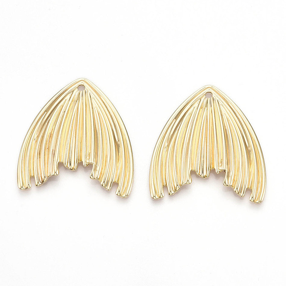 Gold-Filled Fish Tail Pendant 32mm, 4pcs