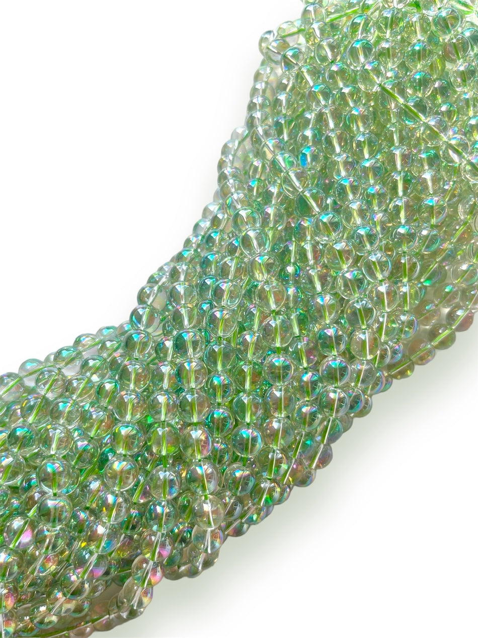 Green Round Crystal Strand, 8mm