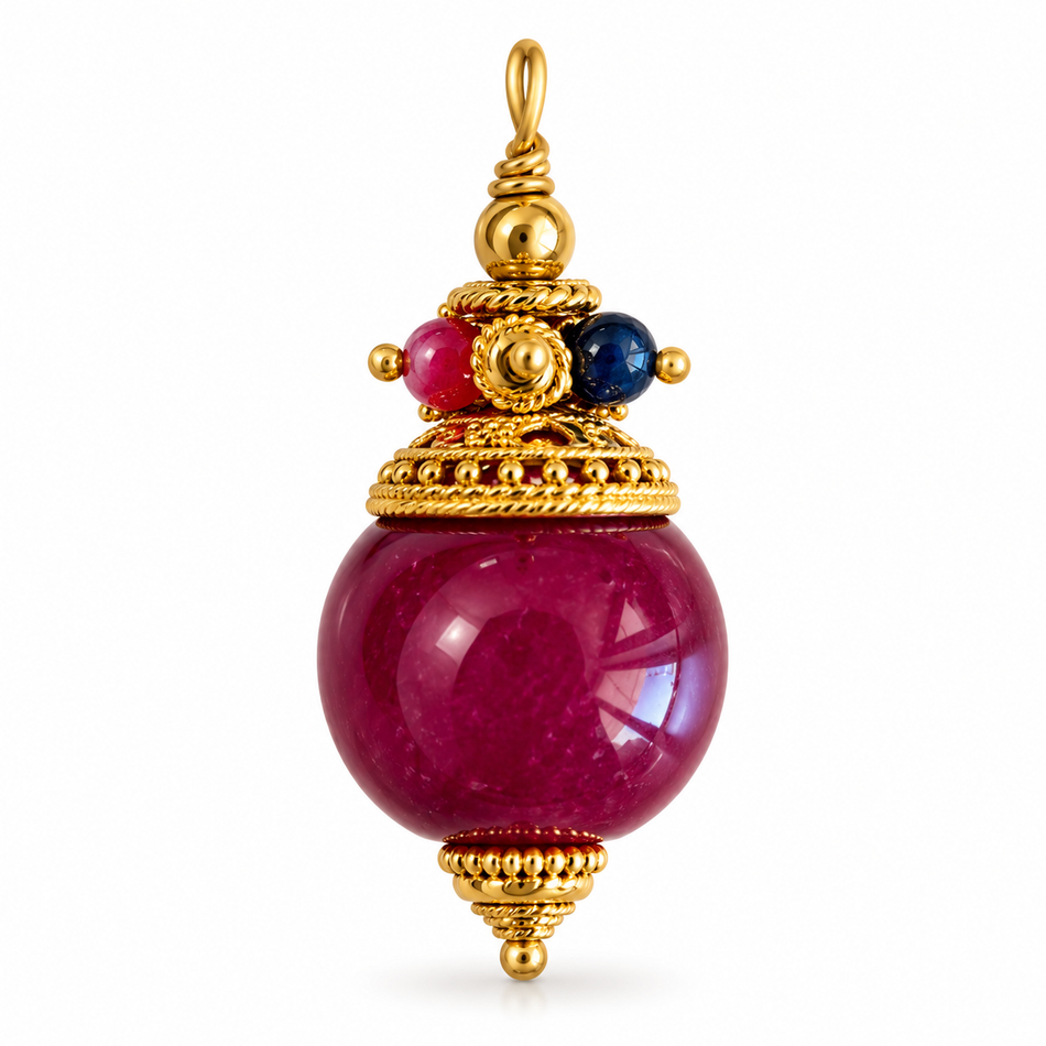 Kit Pendant Round Magenta Agate