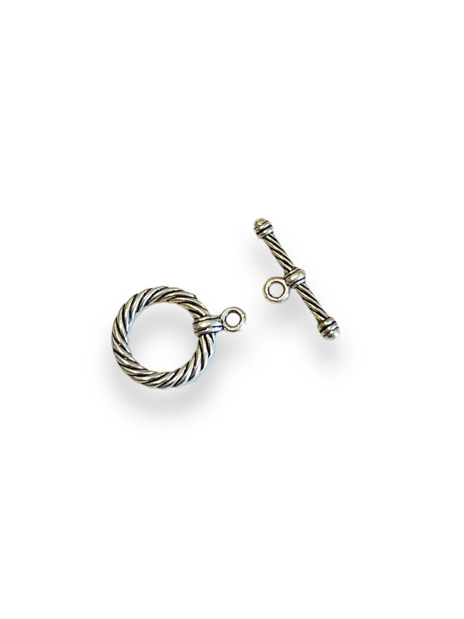 Silver Toggle Closure, 2pcs