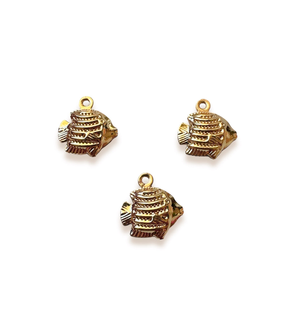 Gold-Filled Fish Charm 14mm, 4pcs